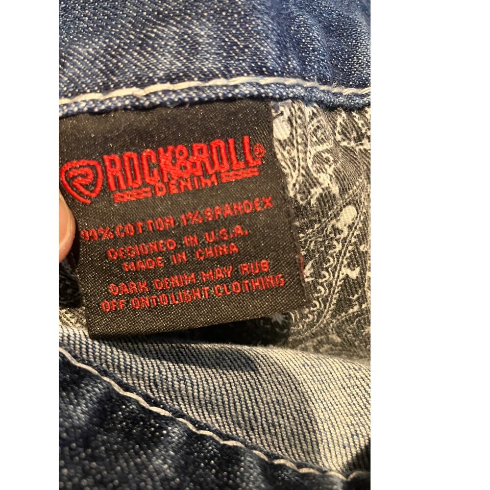 Rock‎ & Roll Denim Men’s 29x34 Pistol Straight Leg Jeans Medium Wash Stretch - Picture 5 of 11